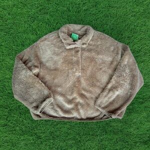 H&M Teddy Fleece Quarter Snap Pullover Medium